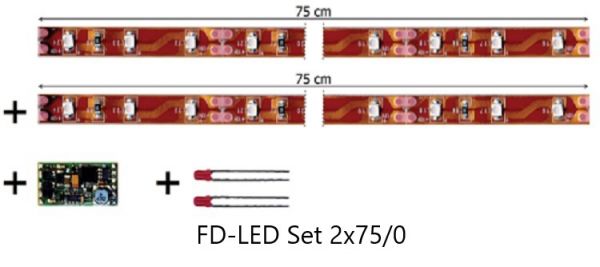 Tams Elektronik, FD-LED Set, Wageninnenbeleuchtung mit Funktionsdecoder, Warmweiß, ohne Anschlusskabel, 53-01450-01, 53-01470-01, 53-01450-02, 53-01450-02