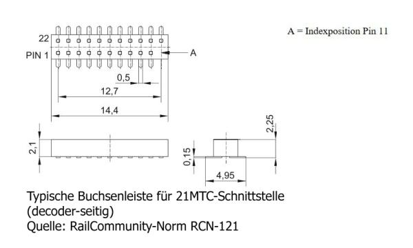 Tams Elektronik, Buchsenleisten für Decoder-Schnittstellen 21MTC und PluX22, 70-01322-05