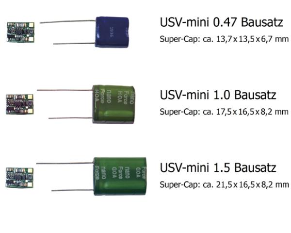 Tams Elektronik, USV mini, 0.47 F, 1.0 F und 1.5 F, 70-02215-01, 70-02225-01, 70-02235-01, 70-02216-01, 70-02226-01, 70-02236-01