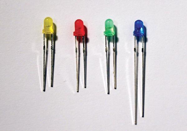 Tams Elektronik, LED 3mm, diffus, gelb, rot, grün, blau