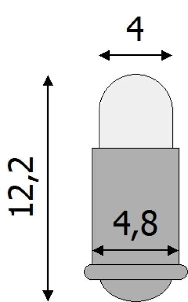 Tams Elektronik, Farbige LEDs mit Lampensockel, Sockel MS4, 10-24 V, rot oder grün 2er Set, 81-40526-02, 81-40527-02