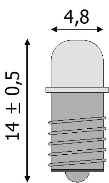 Tams Elektronik, LEDs mit Lampensockel, Sockel E5.5, kurz, 10-24 V, 2er Set, 81-41220-02, 81-41222-02