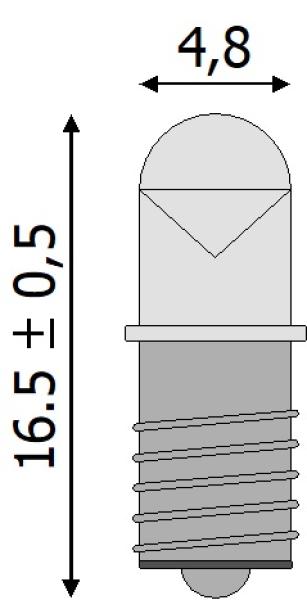 Tams Elektronik, LEDs mit Lampensockel, Sockel E5.5, lang, 10-24 V, 2er Set, 81-41320-02, 81-41322-02