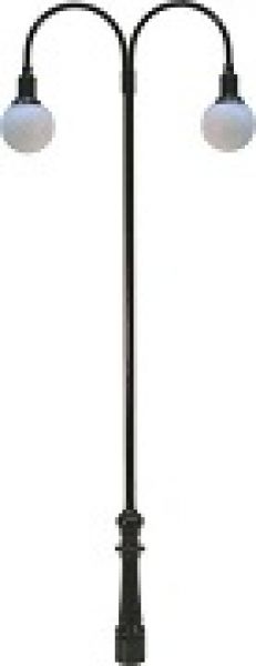 Beli-Beco, Spur 1, 122502, Kugel-Bogenleuchte zweiflammig mit Stecksockel, LED, Messing, Made in Germany