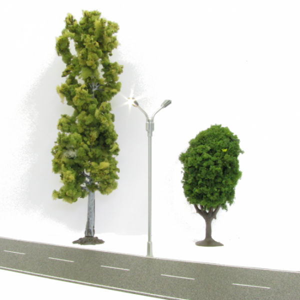 Digikeijs DR60202, Straßenlampe zweiflammig, LED, Warmweiss, 4er Set, Spur N
