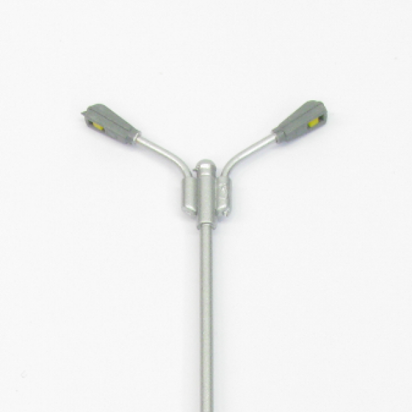 Digikeijs DR60212, Straßenlampe zweiflammig, LED, Warmweiss, 4er Set, Spur H0