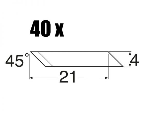 Donau Elektronik, MS45 - Ersatzklingen 45° abgewinkelt - 40 Stk. für Messer MS40 + MS41