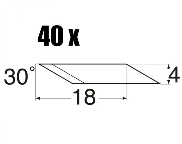 Donau Elektronik, MS46 - Ersatzklingen 30° abgewinkelt - 40 Stk. für Messer MS40 + MS41