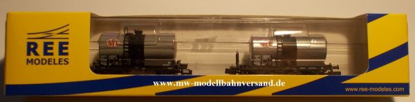 REE Modèles, Spur N, 2-er Set Kesselwagen, Bauart OCEM 29, “SGTL”, Epoche III, NW-001