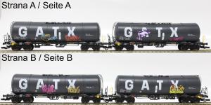 Igra Model, Spur H0, Zacns 88, "Graffiti", Kesselwagen GATX , 2er Set, Epoche VI, DC, Limitierte Auflage 70 Stück, 96210035